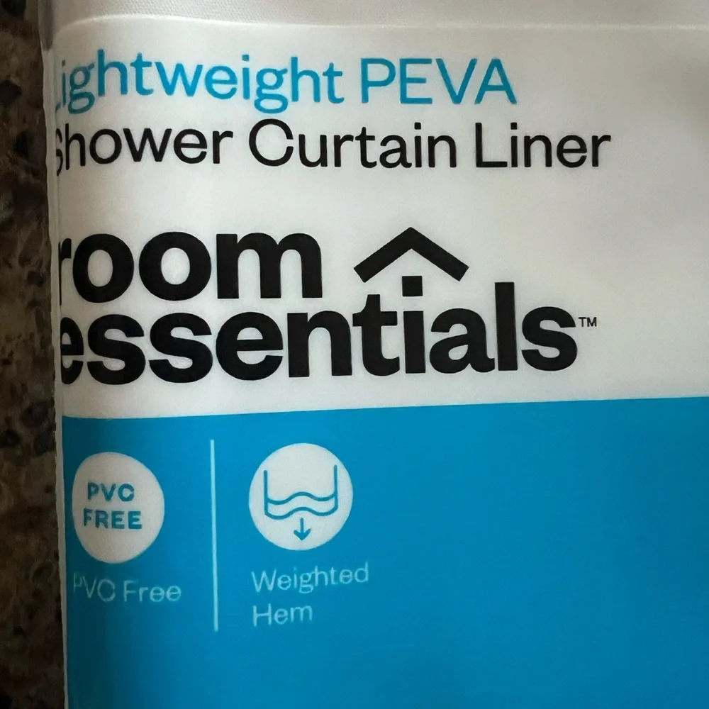 Set of 5- Room Essentials White PEVA Shower Curtain Liner